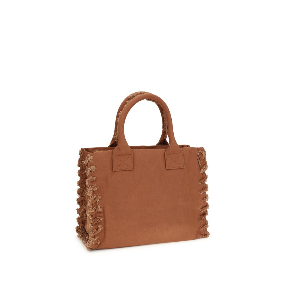 PINKO Brown Cotton Shoulder Bag - Effortlessly Stylish Tote