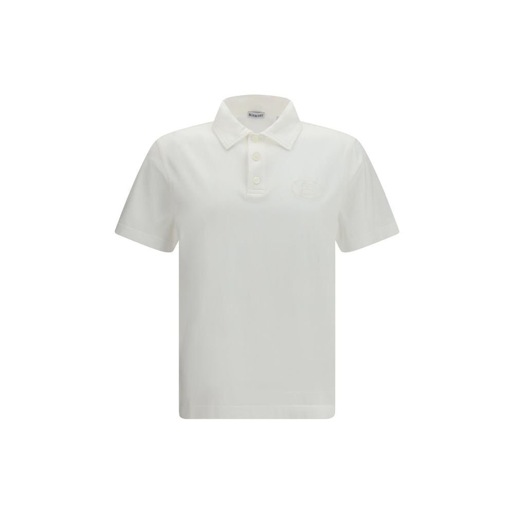 Burberry White Cotton Polo Shirt - Men's Slim Fit