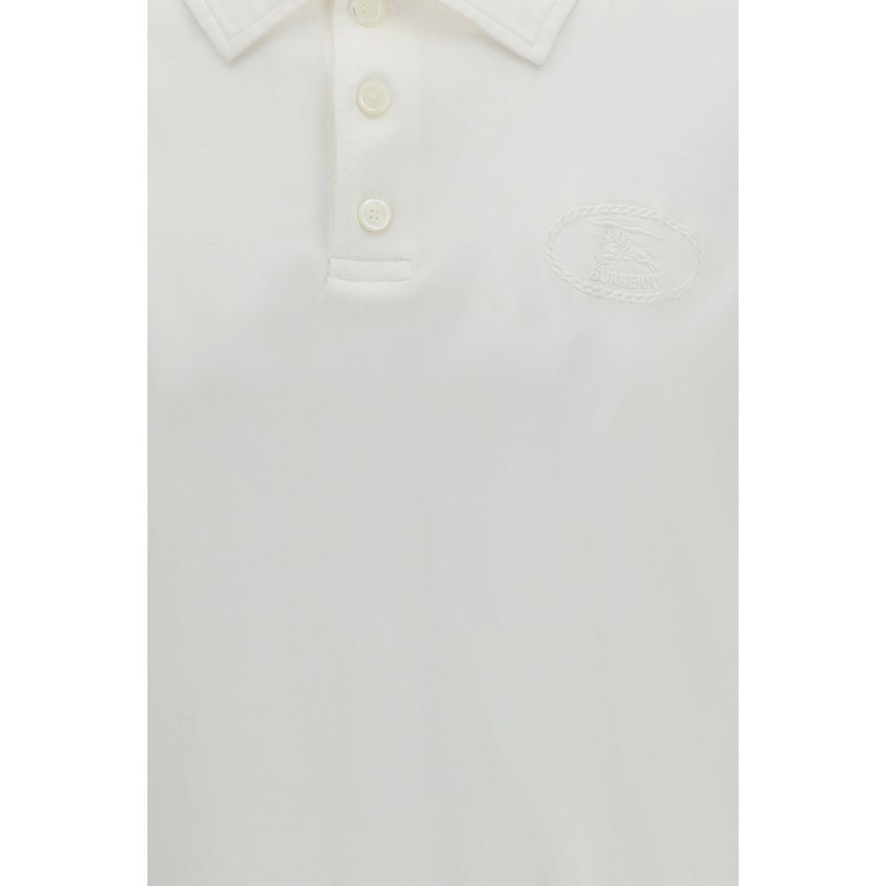 Burberry White Cotton Polo Shirt - Men's Slim Fit