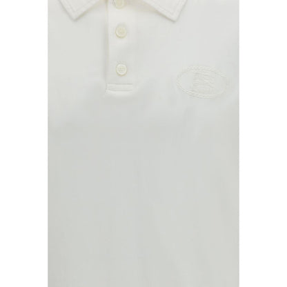 Burberry White Cotton Polo Shirt - Men's Slim Fit