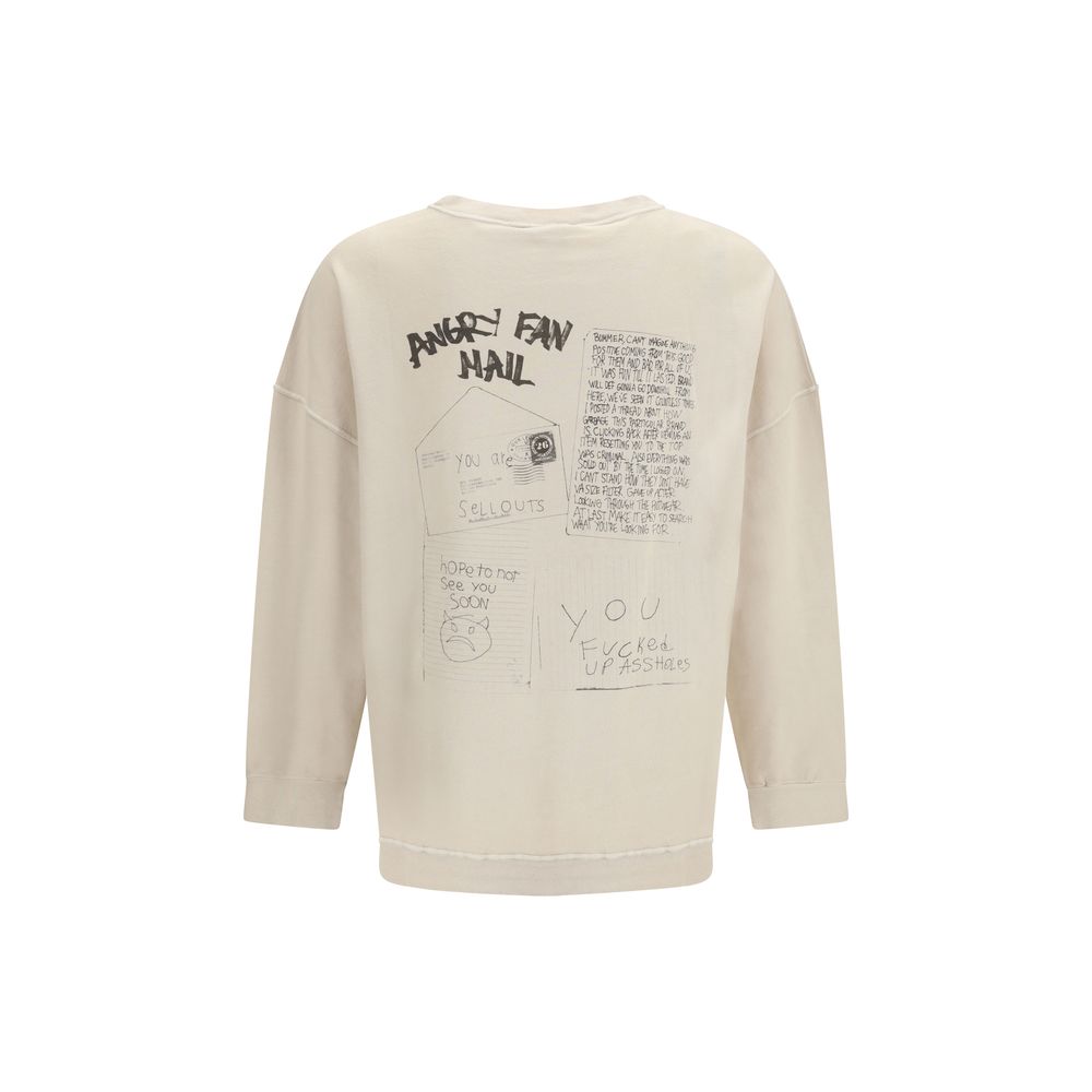 Our Legacy Beige Cotton Sweatshirt - Angry Fan Mail Oversized Graphic