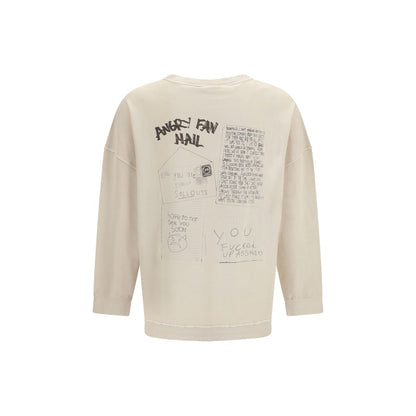 Our Legacy Beige Cotton Sweatshirt - Angry Fan Mail Oversized Graphic