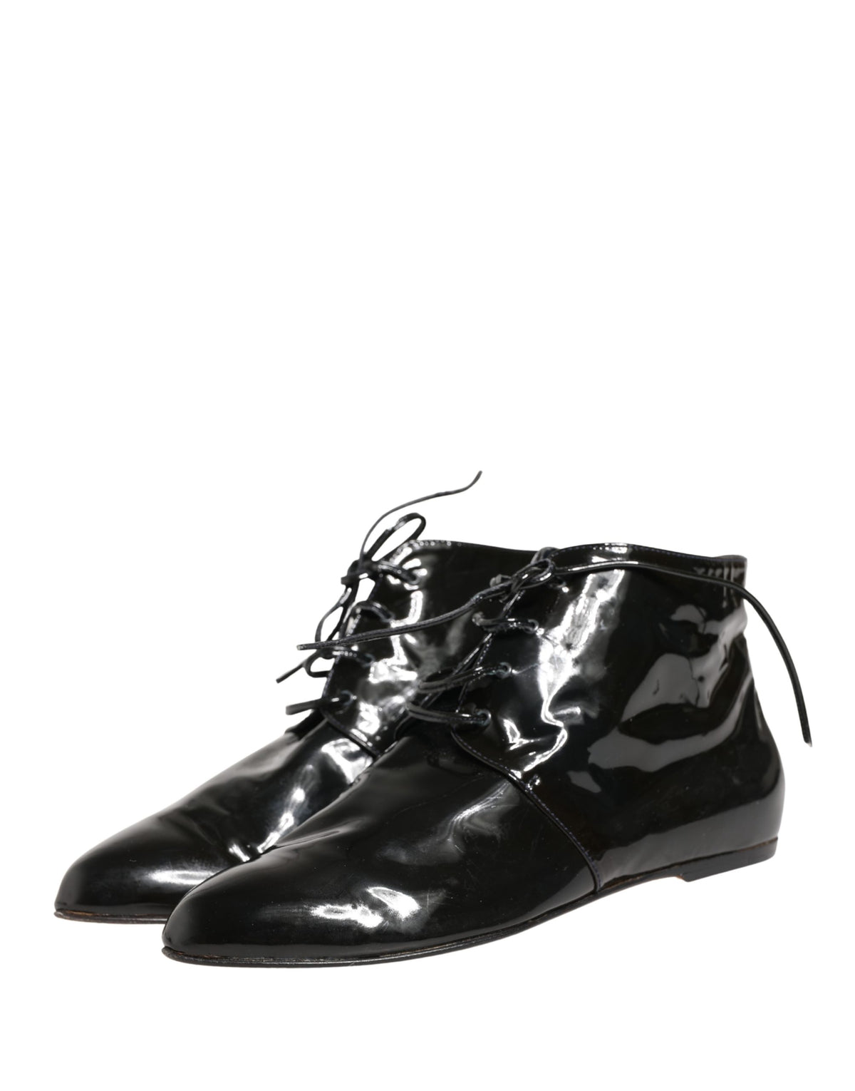 Dolce & Gabbana Black Leather AnkleBoots Shoes