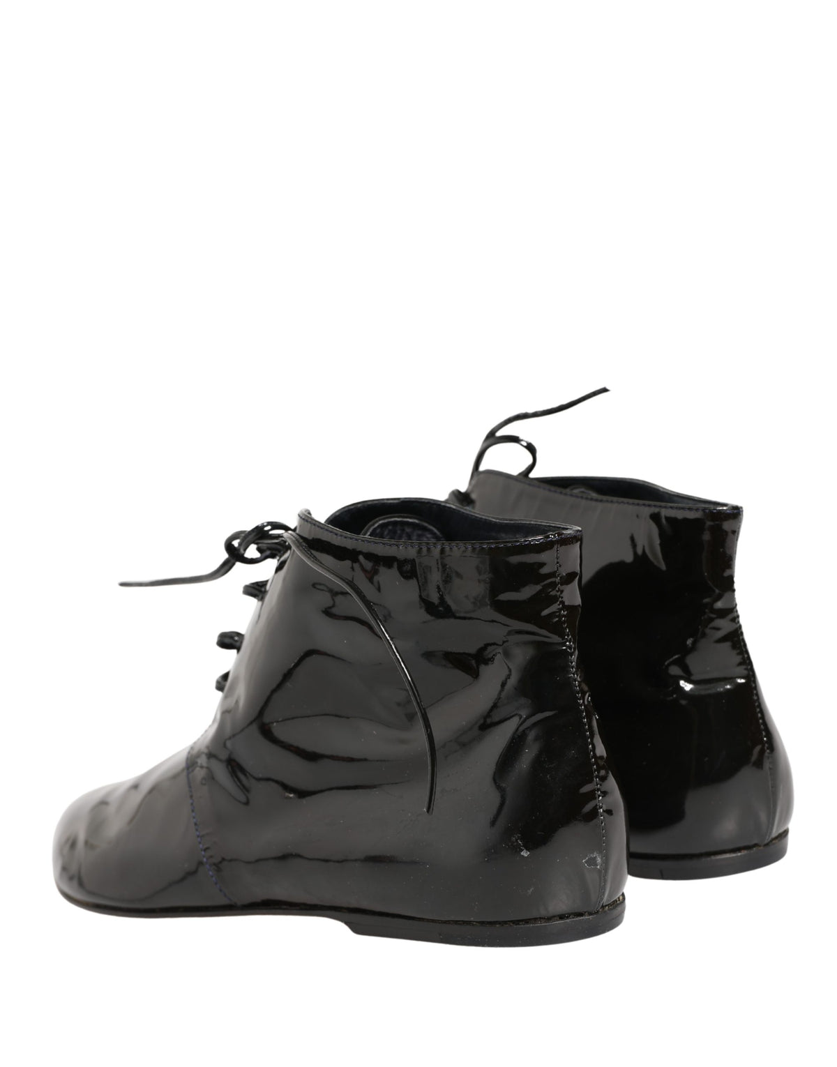 Dolce & Gabbana Black Leather AnkleBoots Shoes