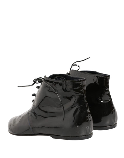 Dolce & Gabbana Black Leather AnkleBoots Shoes