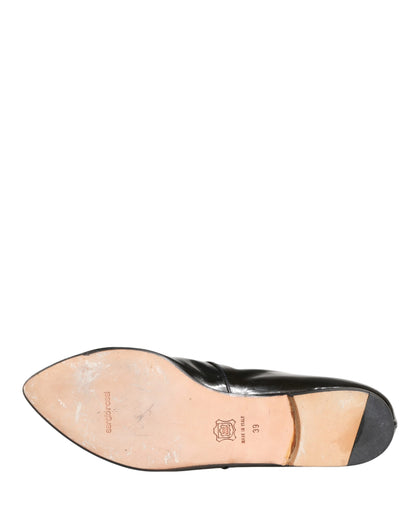 Dolce & Gabbana Black Leather AnkleBoots Shoes