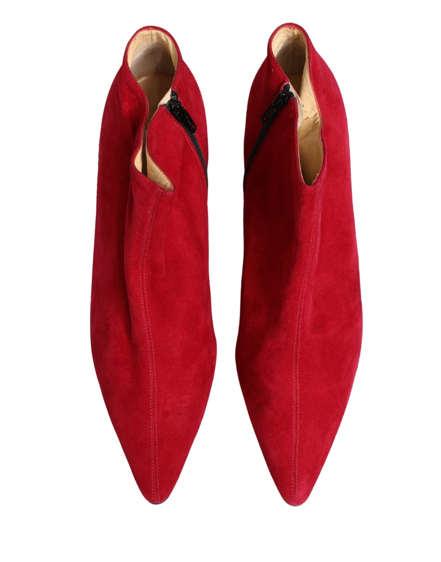 Dolce & Gabbana Red Suede Ankle Boots