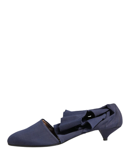 Dolce & Gabbana Blue Cotton Ankle Boots
