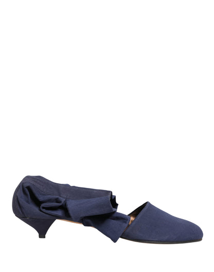 Dolce & Gabbana Blue Cotton Ankle Boots