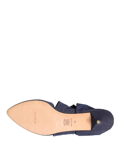 Dolce & Gabbana Blue Cotton Ankle Boots