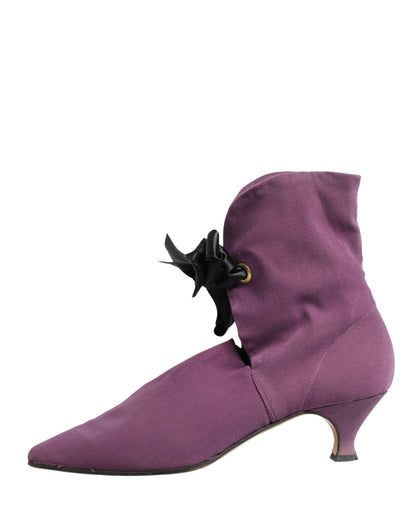 Dolce & Gabbana Purple Mid Calf Boots Shoes