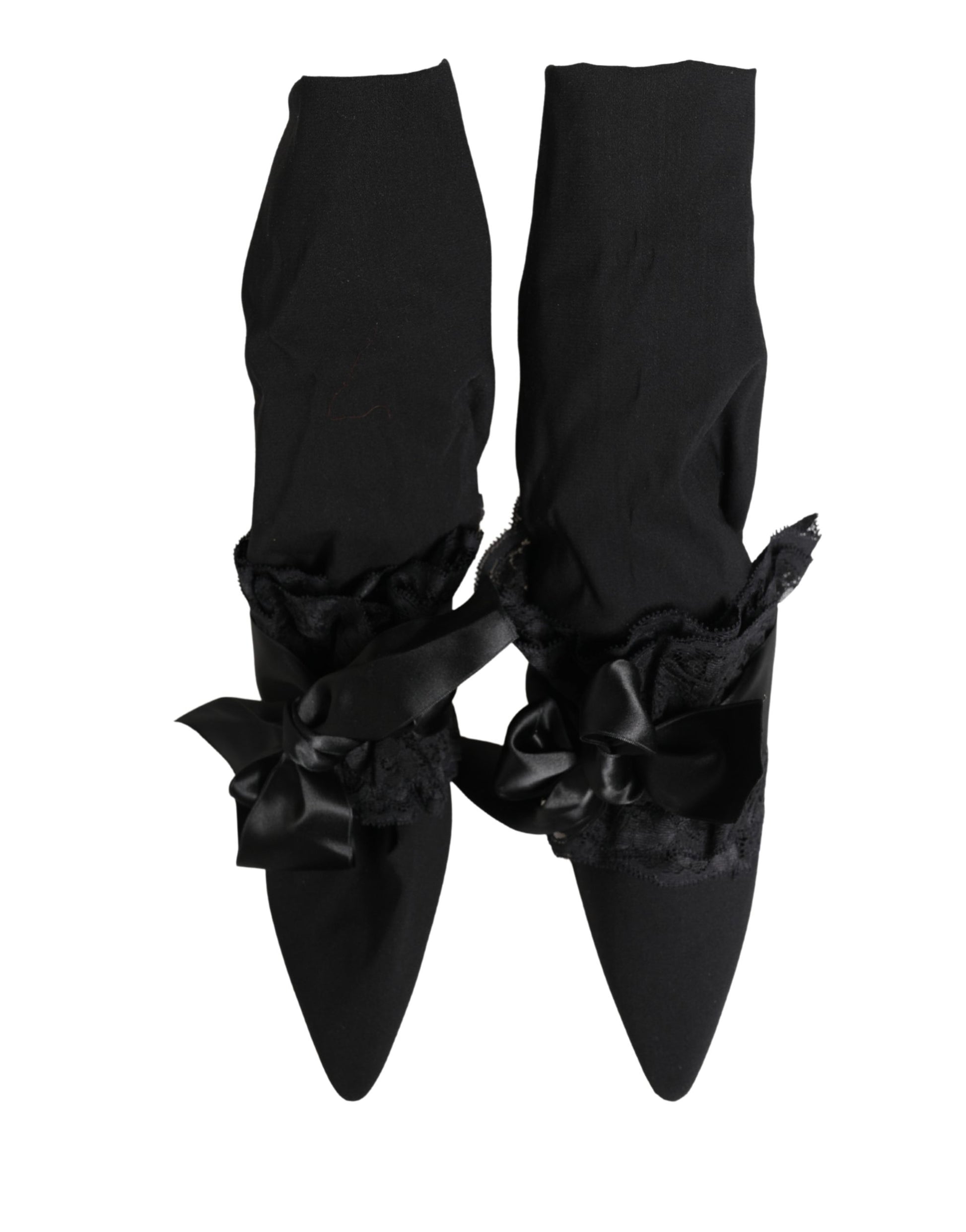 Dolce & Gabbana Black Suede Mid Calf Boots