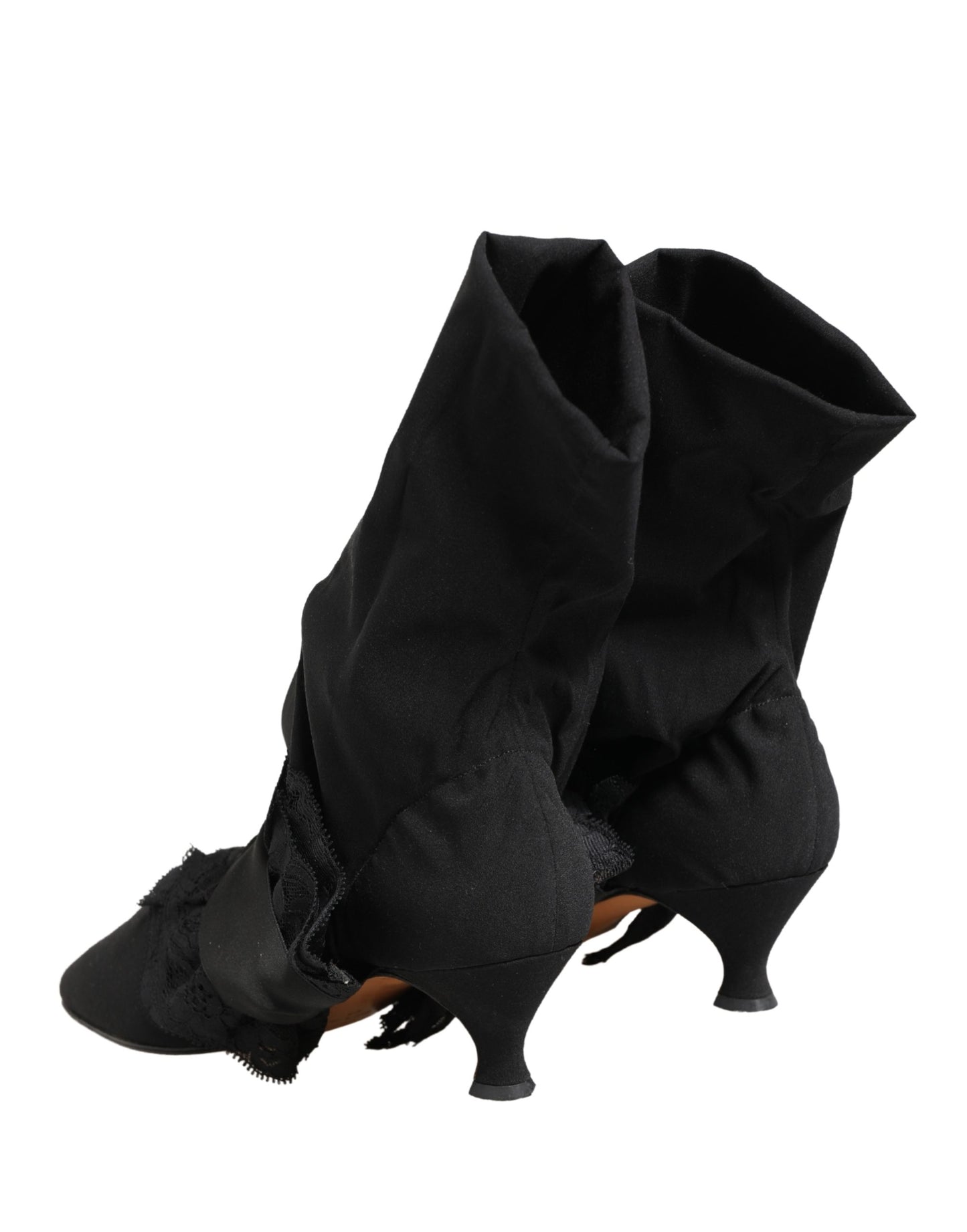 Dolce & Gabbana Black Suede Mid Calf Boots
