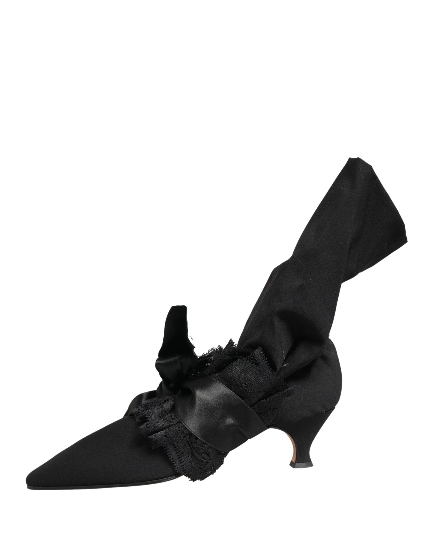 Dolce & Gabbana Black Suede Mid Calf Boots