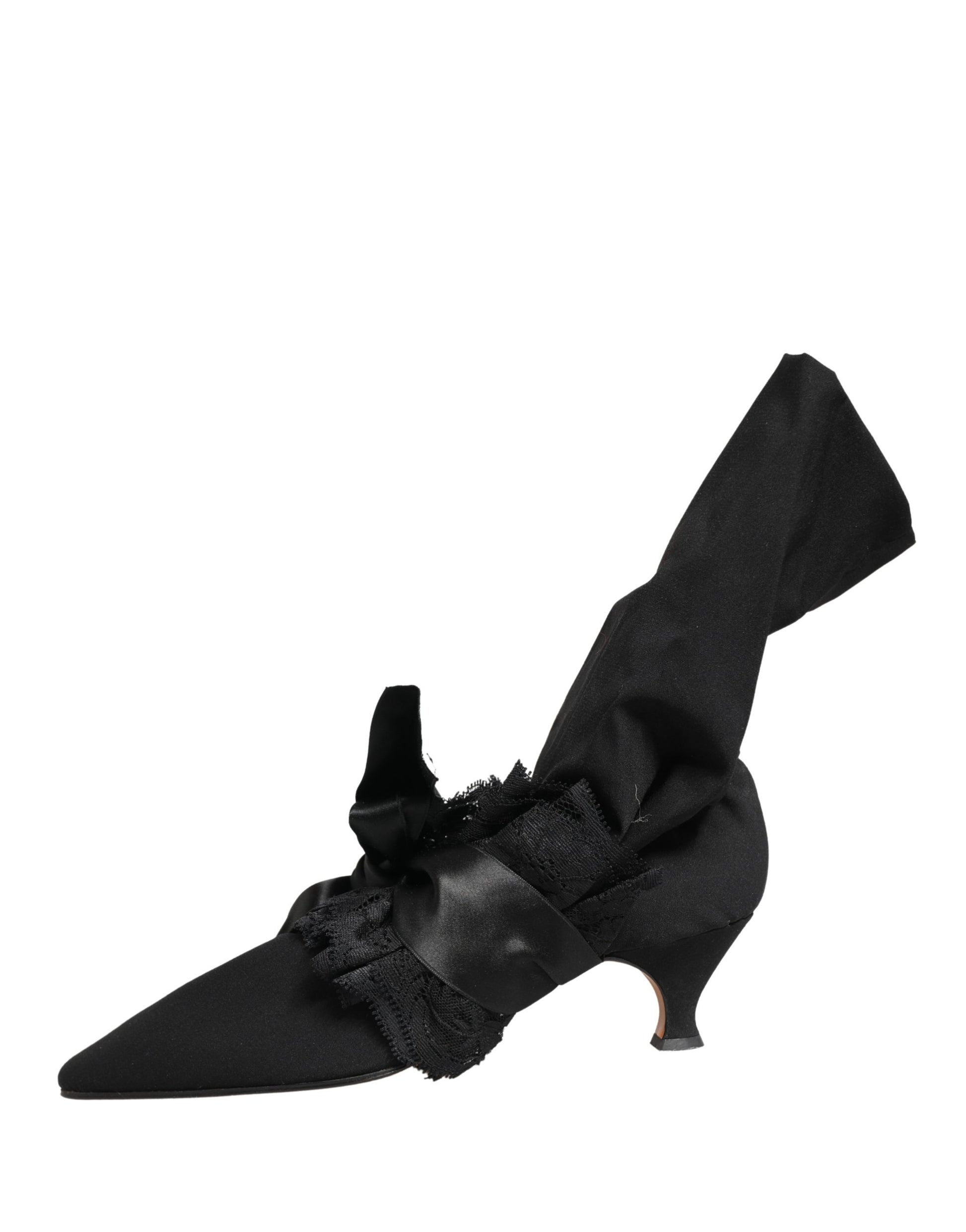 Dolce & Gabbana Black Suede Mid Calf Boots