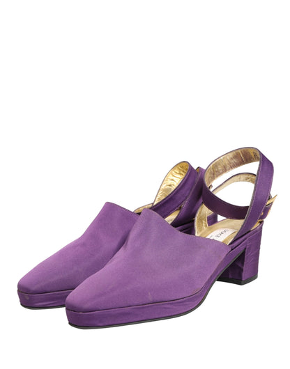 Dolce & Gabbana Purple Suede Sandals