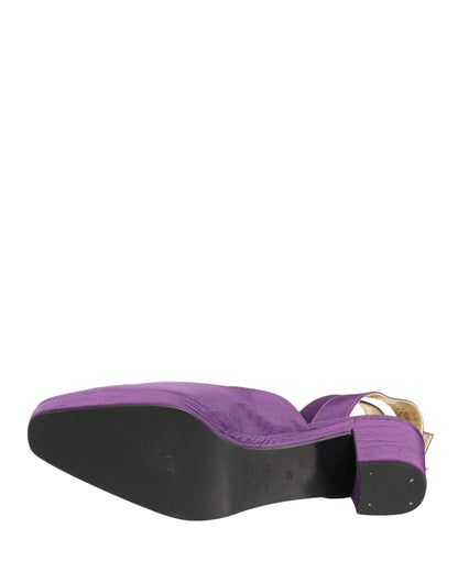 Dolce & Gabbana Purple Suede Sandals