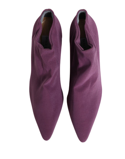 Dolce & Gabbana Purple Suede Ankle Boots