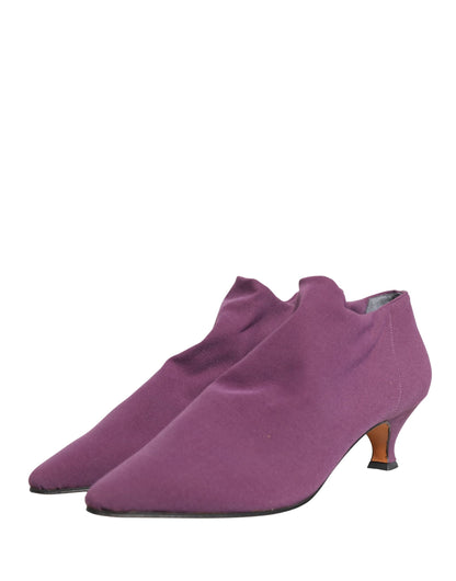 Dolce & Gabbana Purple Suede Ankle Boots