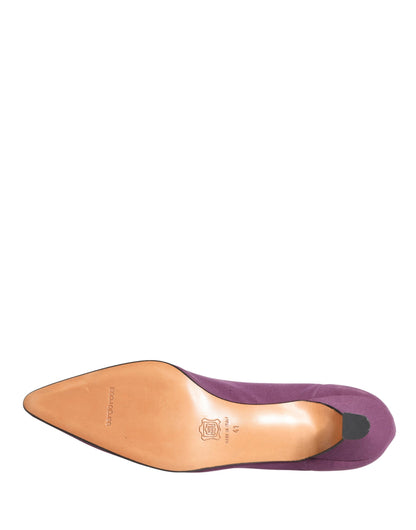 Dolce & Gabbana Purple Suede Ankle Boots