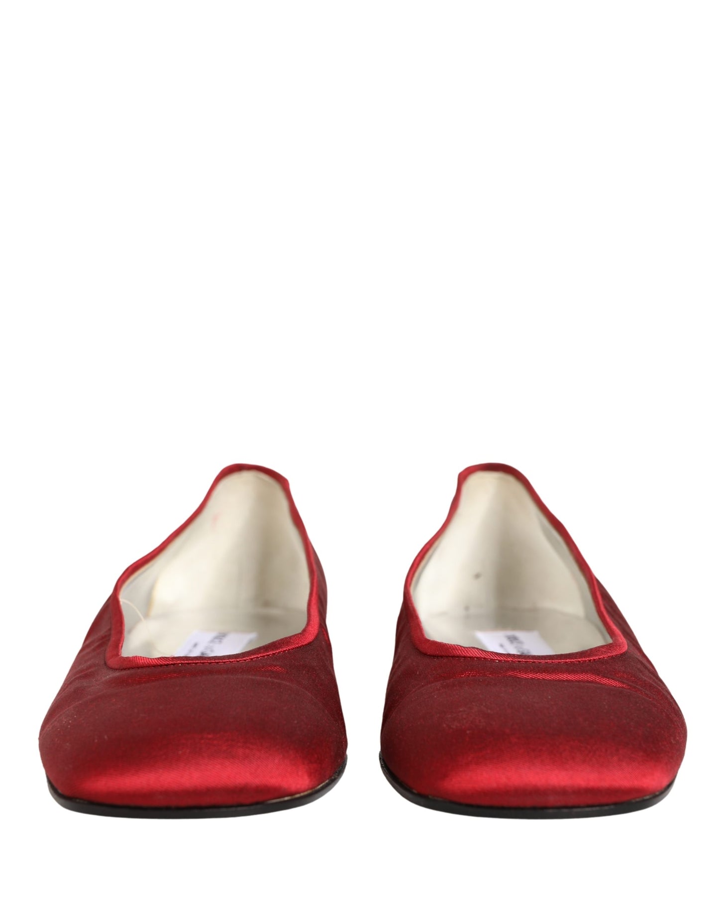 Dolce & Gabbana Red Satin Ballet Slip-On Flats
