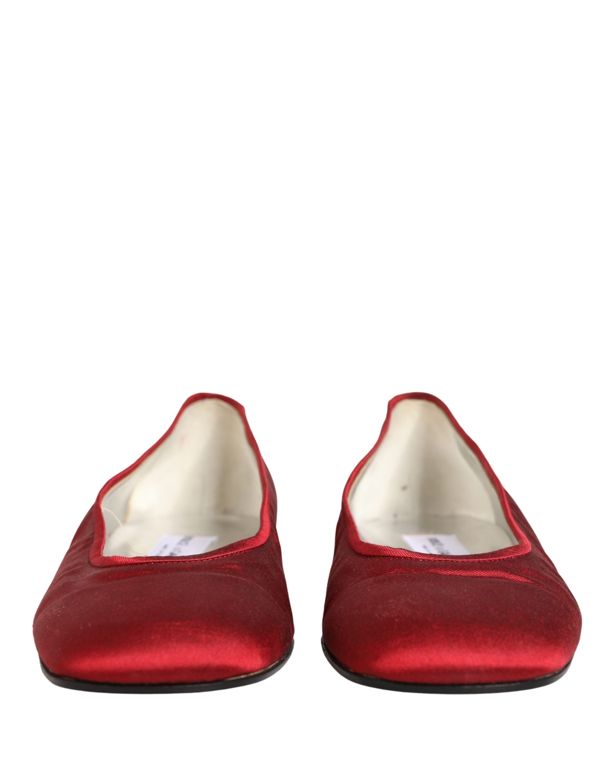 Dolce & Gabbana Red Satin Ballet Slip-On Flats