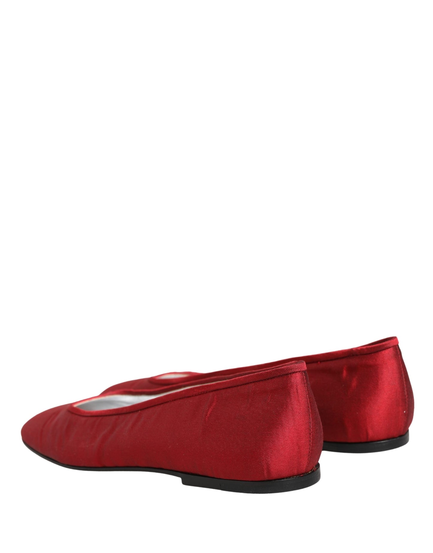 Dolce & Gabbana Red Satin Ballet Slip-On Flats
