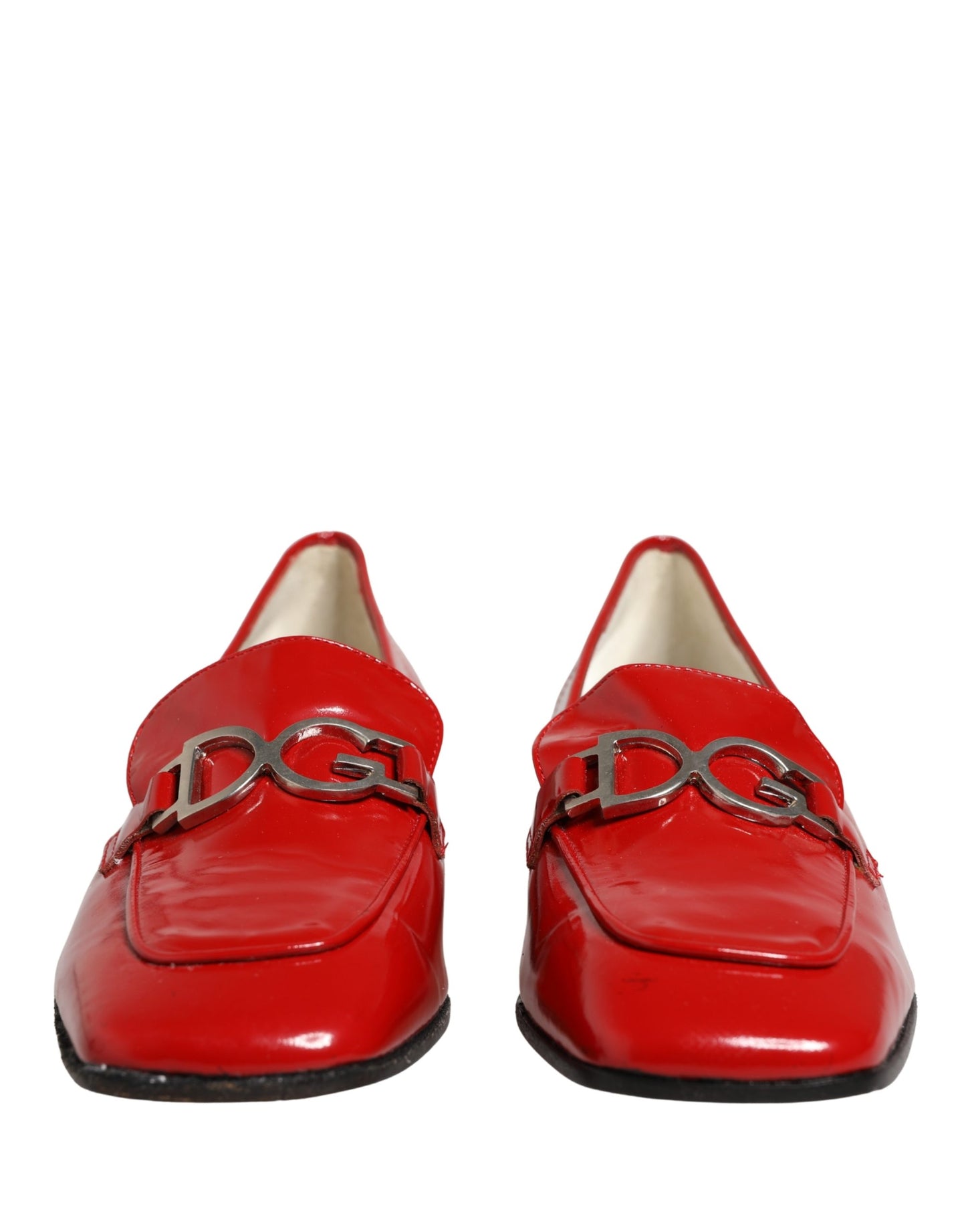 Dolce & Gabbana Red Patent Leather Moccasin Slip-On Shoes