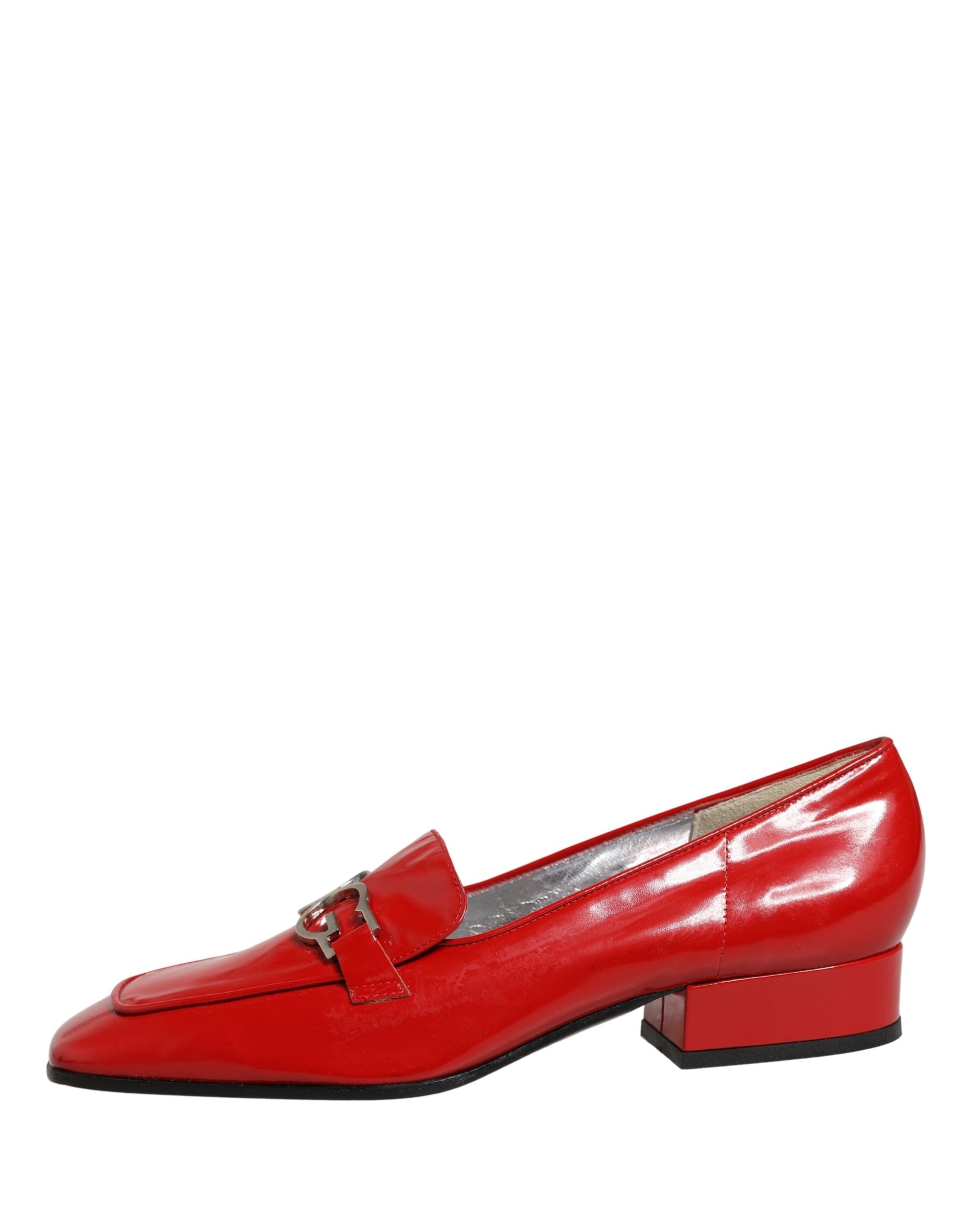 Dolce & Gabbana Red Patent Leather Moccasin Slip-On Shoes