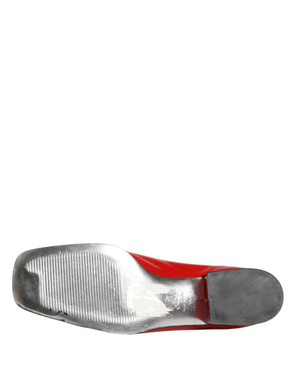 Dolce & Gabbana Red Patent Leather Moccasin Slip-On Shoes