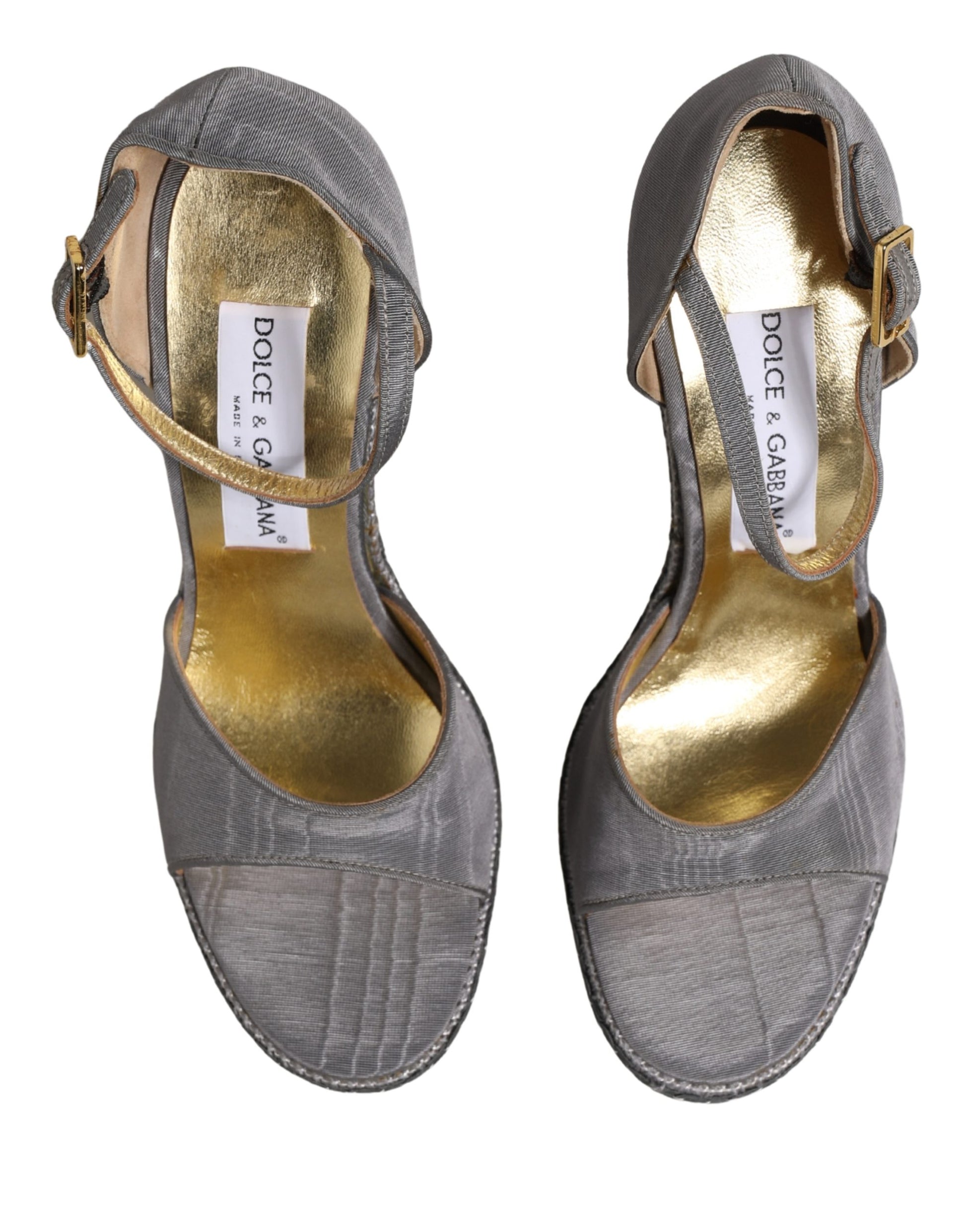 Dolce & Gabbana Gray High Heeled Sandals - Ankle Strap Luxury Shoes