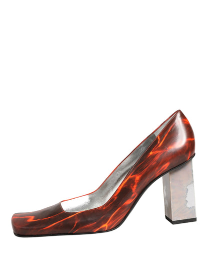 Dolce & Gabbana Multicolor Leather Square Toe Pumps Shoes