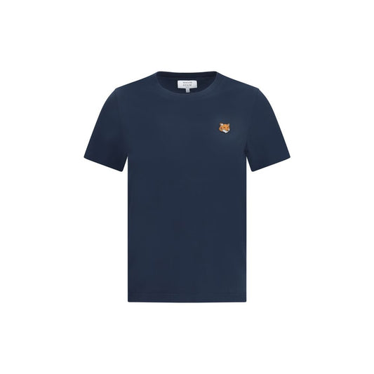 Maison Kitsuné Blue Cotton T-Shirt - The Fox Head Regular T-shirt