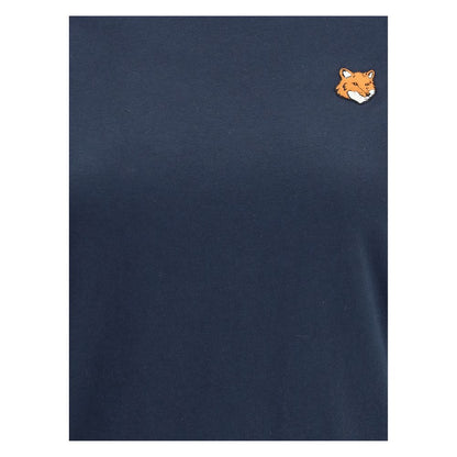 Maison Kitsuné Blue Cotton T-Shirt - The Fox Head Regular T-shirt