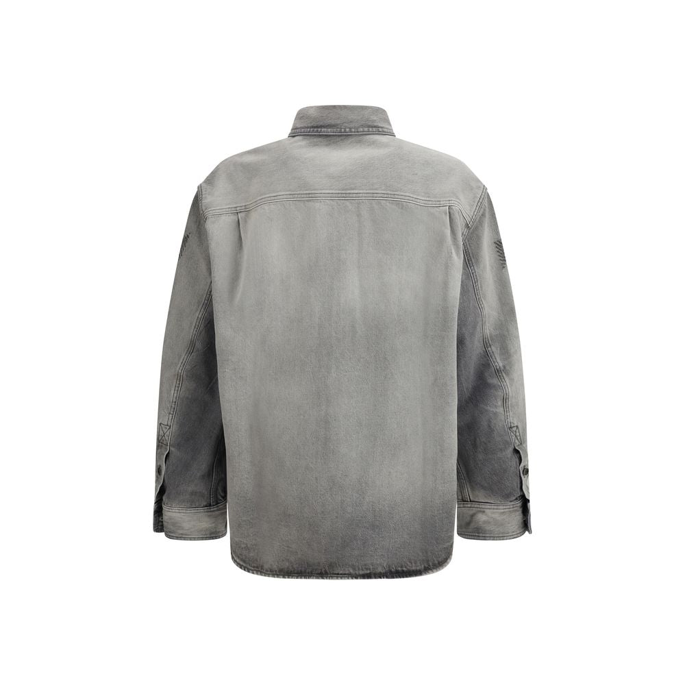 Off-White Diag Military Overshirt in Gray Denim