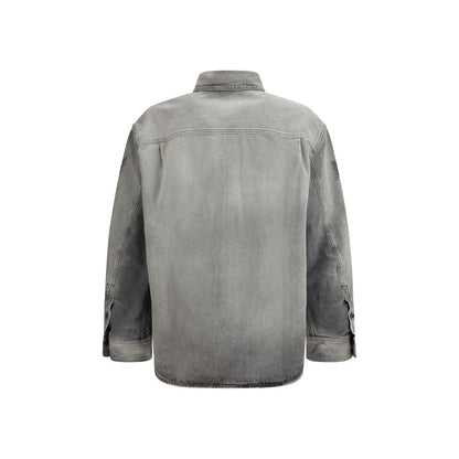 Off-White Diag Military Overshirt in Gray Denim