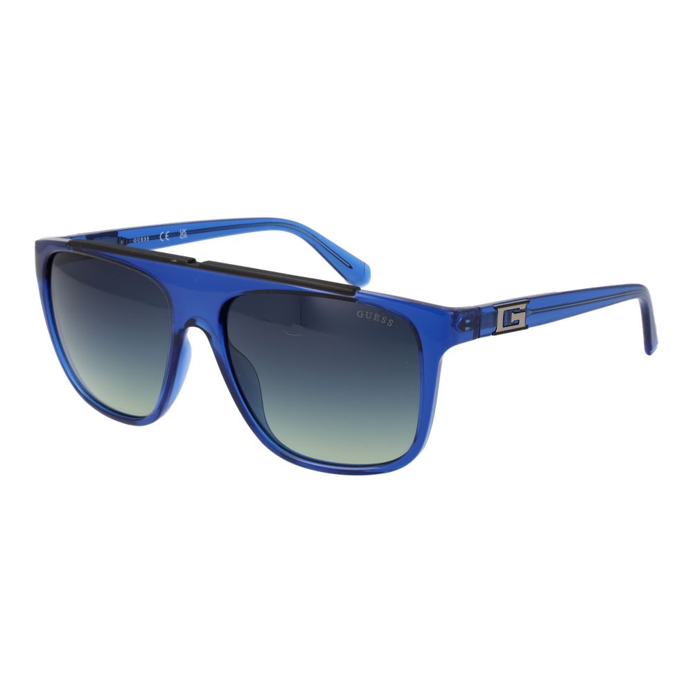 Guess Men’s Sunglasses – Blue Stainless Steel Frame, Gradient Lenses