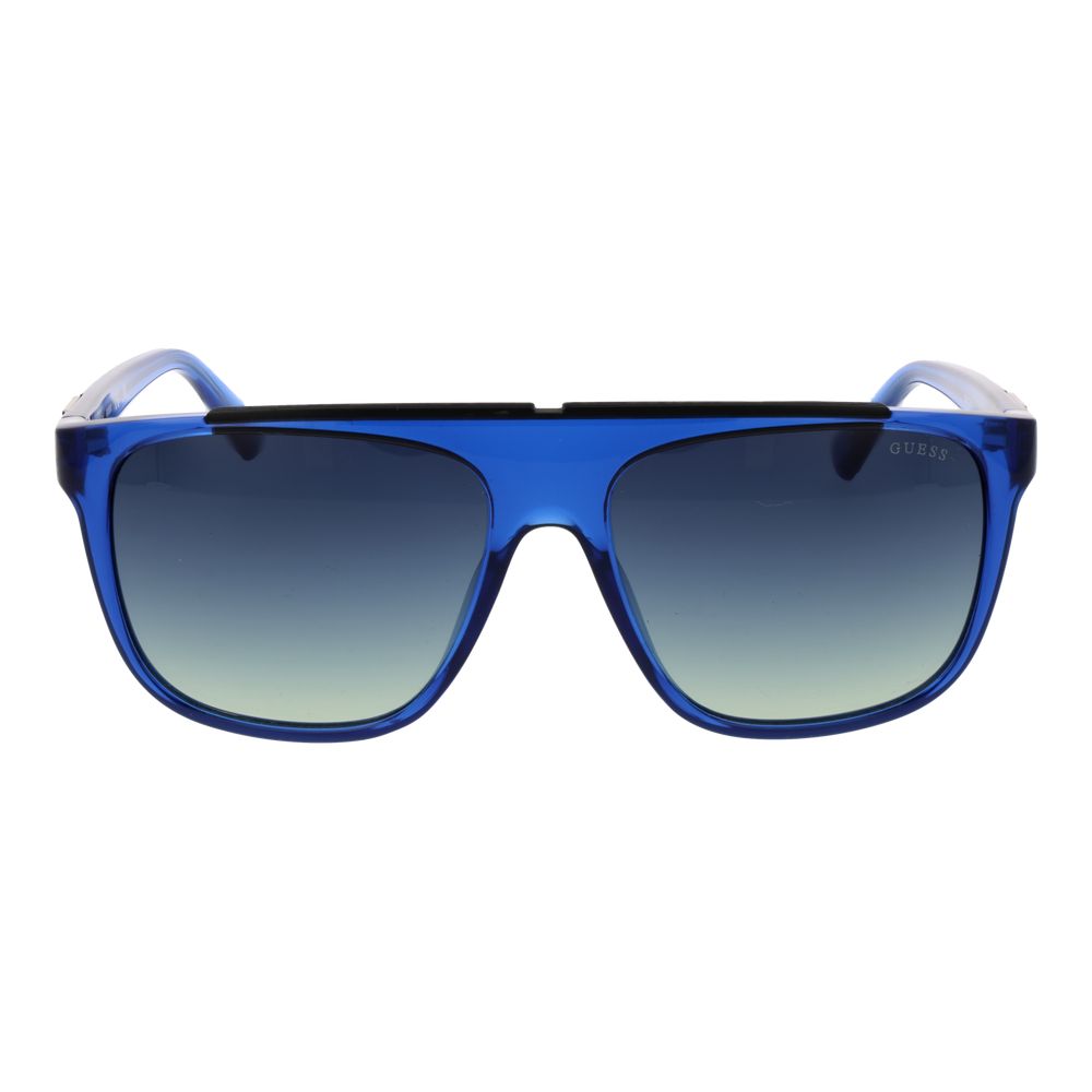 Guess Men’s Sunglasses – Blue Stainless Steel Frame, Gradient Lenses