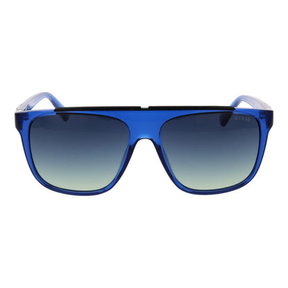 Guess Men’s Sunglasses – Blue Stainless Steel Frame, Gradient Lenses