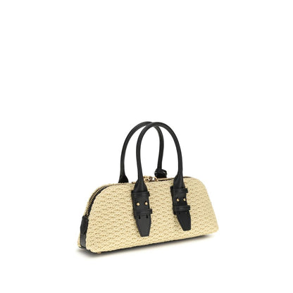 PINKO Beige Raffia Shoulder Bag Escape Horizontal Handbag