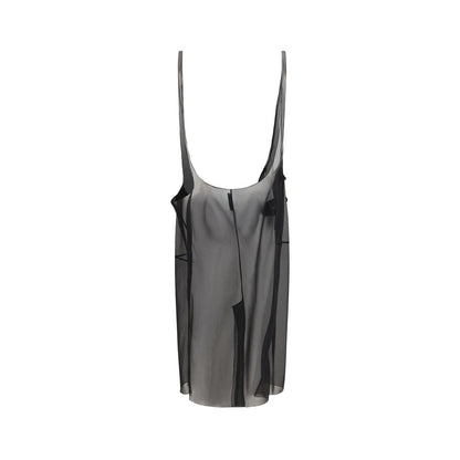 Prada Black Semi-Sheer Cigaline Midi-Skirt with Suspender Straps
