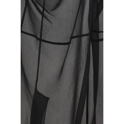 Prada Black Semi-Sheer Cigaline Midi-Skirt with Suspender Straps
