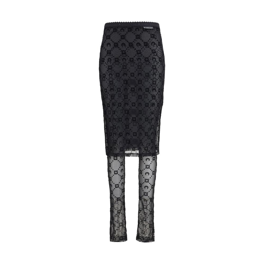 Marine Serre Moonogram Mesh Flock Pant-Skirt
