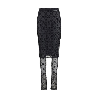 Marine Serre Moonogram Mesh Flock Pant-Skirt
