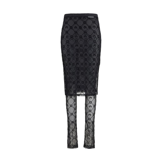 Marine Serre Moonogram Mesh Flock Pant-Skirt