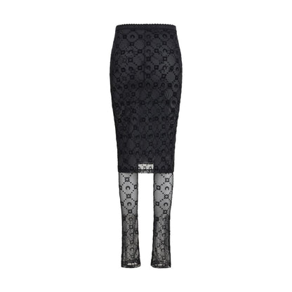 Marine Serre Moonogram Mesh Flock Pant-Skirt