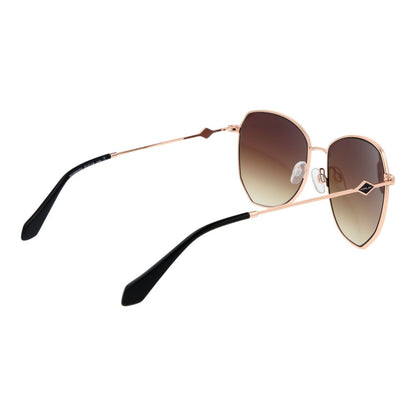Replay Women’s Sunglasses – Rose Gold Butterfly Frame, Brown Gradient Lenses