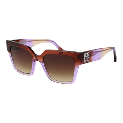 Replay Women’s Sunglasses – Purple Rectangle Frame, Brown Gradient Lenses