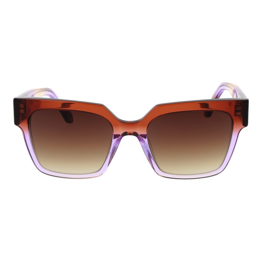 Replay Women’s Sunglasses – Purple Rectangle Frame, Brown Gradient Lenses