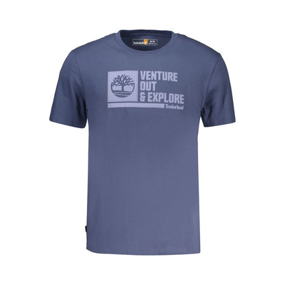 Timberland Blu Cotton Men T-Shirt: Rugged Style for Everyday Wear